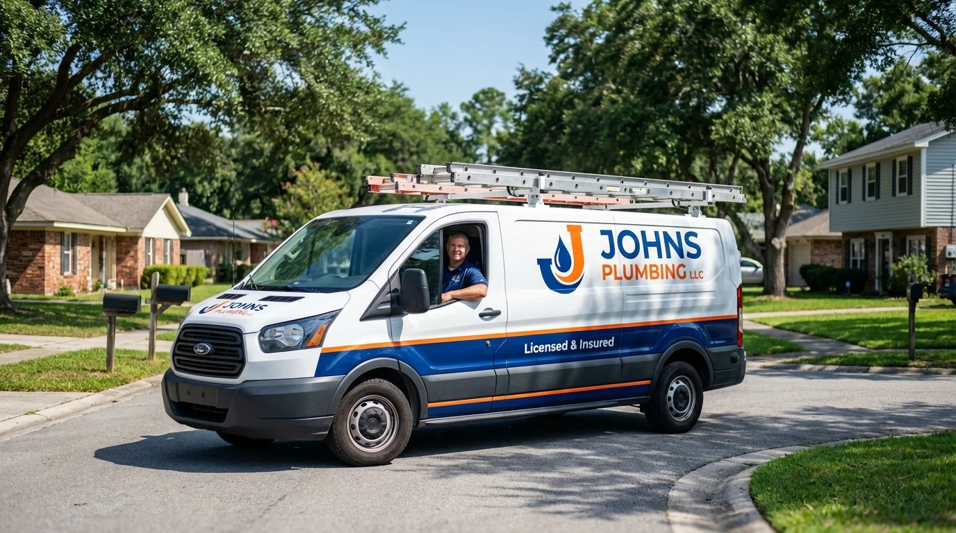 Johns Plumbing LLC service van in Warroad, MN